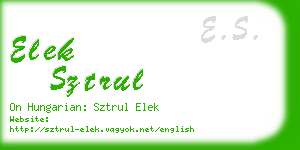 elek sztrul business card